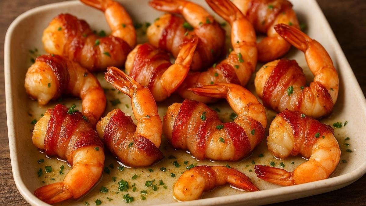 Crevettes enrobées de bacon au Air Fryer